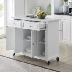 Avery Kitchen Island/Cart Distressed White/White Marble - Crosley -Cheap Crosley Store GUEST 6cf53b32 3a54 4bdb 8579 6d599589adf0