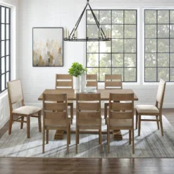 9pc Joanna Dining Set With 6 Ladder Back Chairs And 2 Upholstered Back Chairs Rustic Brown - Crosley 21 9pc Joanna Dining Set With 6 Ladder Back Chairs And 2 Upholstered Back Chairs Rustic Brown - Crosley -Cheap Crosley Store GUEST 6d5204a4 8b99 4721 8712 73843cdab526