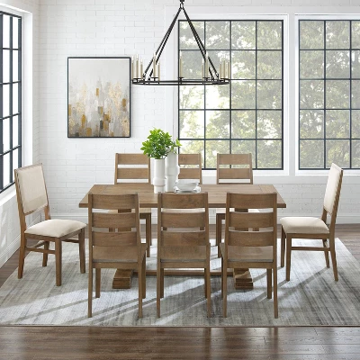 9pc Joanna Dining Set With 6 Ladder Back Chairs And 2 Upholstered Back Chairs Rustic Brown - Crosley 6 9pc Joanna Dining Set With 6 Ladder Back Chairs And 2 Upholstered Back Chairs Rustic Brown - Crosley - Image 6