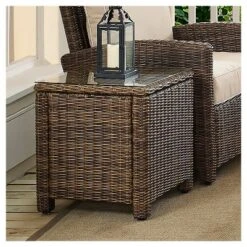 Bradenton Outdoor Wicker Glass Top Side Table - Crosley -Cheap Crosley Store GUEST 6e66aa4b a3a3 45b6 8dc2 2f026bd470fe