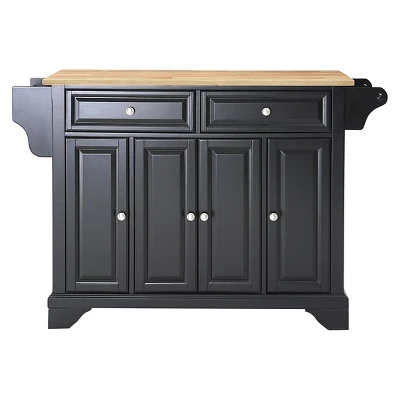 LaFayette Natural Wood Top Kitchen Island - Black - Crosley 1 LaFayette Natural Wood Top Kitchen Island - Black - Crosley