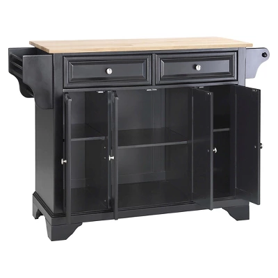 LaFayette Natural Wood Top Kitchen Island - Black - Crosley 2 LaFayette Natural Wood Top Kitchen Island - Black - Crosley - Image 2