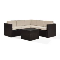 Palm Harbor 6pc All-Weather Wicker Patio Seating Set - Sand - Crosley
