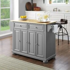 Alexandria Kitchen Island With Wood Top Vintage Gray/Natural - Crosley -Cheap Crosley Store GUEST 6fcae076 fc64 4184 9b7e bbe19e2a7622