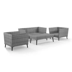 Richland 4pc Outdoor Wicker Conversation Set - Charcoal - Crosley -Cheap Crosley Store GUEST 70f08b9d cef2 4d4c bc17 eaac16ff039b