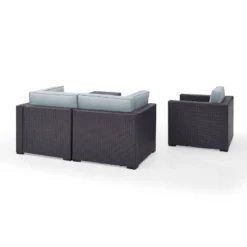 4pc Biscayne Outdoor Steel Conversation Set Mist/Brown - Crosley -Cheap Crosley Store GUEST 713614af 1a68 4e08 80bd 5c0b5674bb01