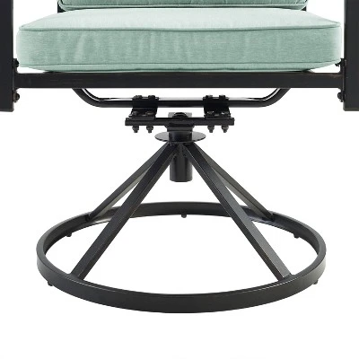 5pc Kaplan Outdoor Steel Round Dining Set With Swivel Chairs Mist/Bronze - Crosley 9 5pc Kaplan Outdoor Steel Round Dining Set With Swivel Chairs Mist/Bronze - Crosley - Image 9