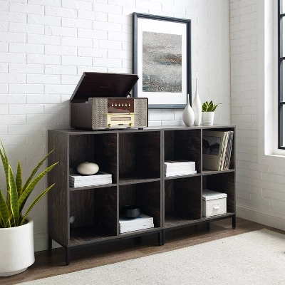 2pc Jacobsen Record Storage Cube Bookshelf Set Brown Ash - Crosley 4 2pc Jacobsen Record Storage Cube Bookshelf Set Brown Ash - Crosley - Image 4