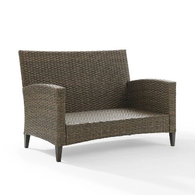 Rockport Outdoor Wicker High Back Loveseat - Crosley 5 Rockport Outdoor Wicker High Back Loveseat - Crosley - Image 5