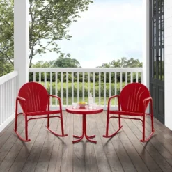 Griffith 3pc Outdoor Rocking Chair Set - Red - Crosley -Cheap Crosley Store GUEST 7417f08a 6996 4a21 b81d 37f626701f8c