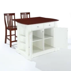 Coventry Drop Leaf Top Kitchen Island With 2 School House Stools White - Crosley -Cheap Crosley Store GUEST 742f855b 860f 4895 ab4e d2399f8fe27a