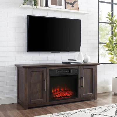 Camden Low Profile Fireplace TV Stand For TVs Up To 50" - Crosley 1 Camden Low Profile Fireplace TV Stand For TVs Up To 50" - Crosley