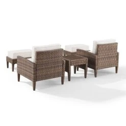 Capella 5pc Outdoor Wicker Conversation Set With Arm Chairs, Ottomans & Side Table - Cream/Brown - Crosley 14 Capella 5pc Outdoor Wicker Conversation Set With Arm Chairs, Ottomans & Side Table - Cream/Brown - Crosley -Cheap Crosley Store GUEST 74b5ce90 4f21 4a43 a3bf 22f6a0f053e4