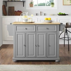 Alexandria Kitchen Island With Wood Top Vintage Gray/Natural - Crosley -Cheap Crosley Store GUEST 757cfb0b 7e46 4282 b815 a092e9343d5a