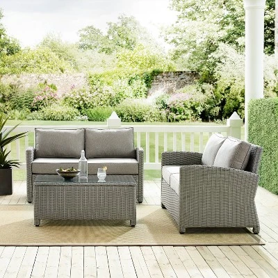 Bradenton 3pc Outdoor Wicker Seating Set - Crosley 4 Bradenton 3pc Outdoor Wicker Seating Set - Crosley - Image 4