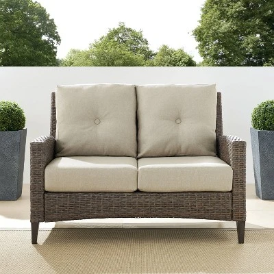 Rockport Outdoor Wicker High Back Loveseat - Crosley 10 Rockport Outdoor Wicker High Back Loveseat - Crosley - Image 10
