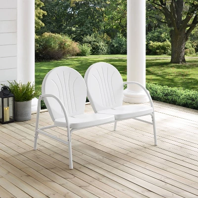Griffith Outdoor Loveseat - White - Crosley 3 Griffith Outdoor Loveseat - White - Crosley - Image 3