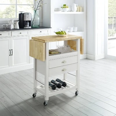 Bristol Double Drop Leaf Kitchen Cart White - Crosley 8 Bristol Double Drop Leaf Kitchen Cart White - Crosley - Image 8
