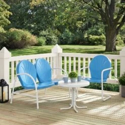 Griffith 3pc Outdoor Conversation Set With Loveseat, Arm Chair & Accent Table - Sky Blue - Crosley 9 Griffith 3pc Outdoor Conversation Set With Loveseat, Arm Chair & Accent Table - Sky Blue - Crosley -Cheap Crosley Store GUEST 7826d233 d079 4223 a8bc 2d499f4d6d94