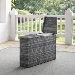 Catalina Outdoor Wicker Arm Table - Gray - Crosley -Cheap Crosley Store GUEST 786871d0 1ea0 4733 928a 5e3e81845960
