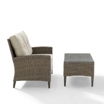 Rockport 2pc Outdoor Wicker Loveseat Seating Set - Crosley 4 Rockport 2pc Outdoor Wicker Loveseat Seating Set - Crosley - Image 4