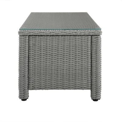 Bradenton Outdoor Wicker Glass Top Coffee Table - Crosley 1 Bradenton Outdoor Wicker Glass Top Coffee Table - Crosley