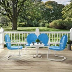 Griffith 4pc Outdoor Conversation Set - Sky Blue - Crosley -Cheap Crosley Store GUEST 78bab3d3 2923 4f3a b2c3 4d9631580c51