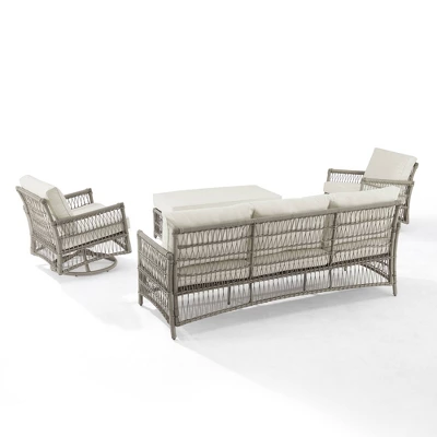 4pc Thatcher Outdoor Steel Seating Set Creme/Driftwood - Crosley 10 4pc Thatcher Outdoor Steel Seating Set Creme/Driftwood - Crosley - Image 10