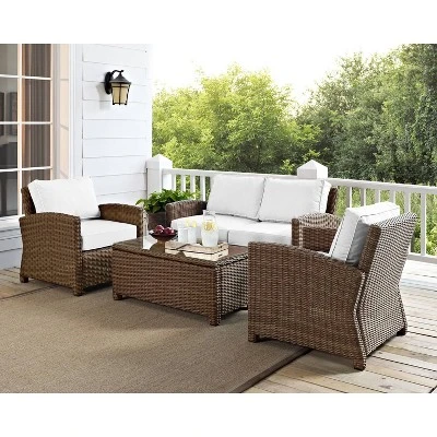 Bradenton 4pc Outdoor Wicker Conversation Set - Crosley 1 Bradenton 4pc Outdoor Wicker Conversation Set - Crosley