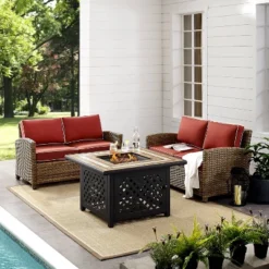 3pc Bradenton Outdoor Steel Fire Pit Set With 2 Loveseats Sangria/Weathered Brown - Crosley 11 3pc Bradenton Outdoor Steel Fire Pit Set With 2 Loveseats Sangria/Weathered Brown - Crosley -Cheap Crosley Store GUEST 7933aacc a4e0 4c46 a9a7 a0a458d8a75a