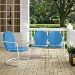 Griffith 2pc Outdoor Seating Set - Blue - Crosley -Cheap Crosley Store GUEST 79a30548 8461 437c a03a 85999c177615
