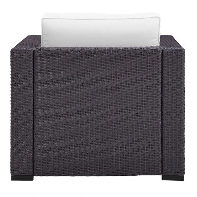 Biscayne Armchair With White Cushions - Brown/White - Crosley 3 Biscayne Armchair With White Cushions - Brown/White - Crosley - Image 3