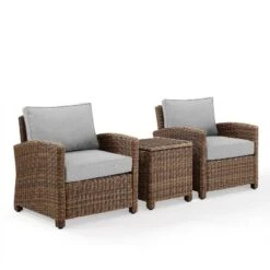 Bradenton 3pc Outdoor Wicker Arm Chairs With Side Table - Crosley -Cheap Crosley Store GUEST 7a2d135e 5c2d 409d aeaf e861980edccc