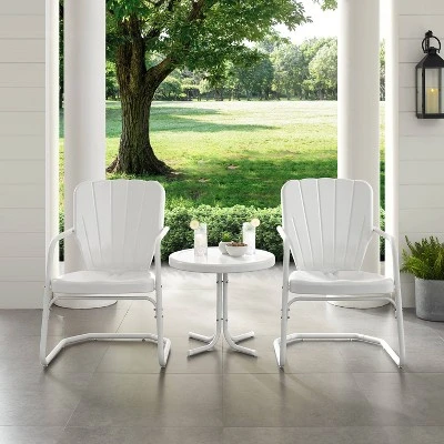 Ridgeland 3pc Outdoor Seating Set - White - Crosley -Cheap Crosley Store GUEST 7a4277ea a110 4af2 bc9f ada6801d2021