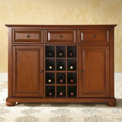 Alexandria Sideboard Cabinet With Wine Storage Cherry - Crosley 1 Alexandria Sideboard Cabinet With Wine Storage Cherry - Crosley
