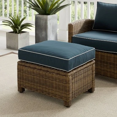 Bradenton Outdoor Wicker Ottoman - Crosley 1 Bradenton Outdoor Wicker Ottoman - Crosley