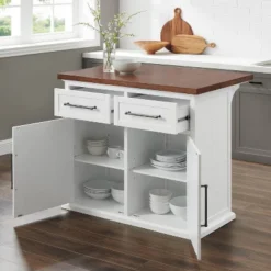 Bartlett Wood Top Kitchen Island White/Walnut - Crosley 13 Bartlett Wood Top Kitchen Island White/Walnut - Crosley -Cheap Crosley Store GUEST 7c20aa41 01f3 4ef7 b302 751984b70078