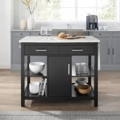 Audrey Faux Marble Top Kitchen Island Black - Crosley -Cheap Crosley Store GUEST 7c60bece 506d 477a 9e5d 090ef7434962