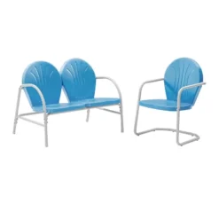 Griffith 2pc Outdoor Seating Set - Blue - Crosley -Cheap Crosley Store GUEST 7cc68a28 2b78 4e70 8d2e 20faaf745b9d