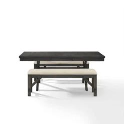 Hayden 3pc Extendable Dining Set With 2 Benches Slate - Crosley -Cheap Crosley Store GUEST 7e5559c1 4eb8 4efe 9a07 ab5602e1f662