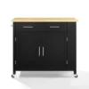 Full Savannah Wood Top Kitchen Island Cart Black/Natural - Crosley