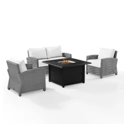 Bradenton 4pc Wicker Seating Set With Fire Table - Crosley -Cheap Crosley Store GUEST 7ed80329 2bae 40ab 8ca0 d68a4dd50ed9