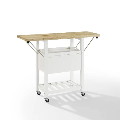 Bristol Double Drop Leaf Kitchen Cart White - Crosley 4 Bristol Double Drop Leaf Kitchen Cart White - Crosley - Image 4