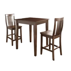 3pc Pub Dining Set With School House Stools Mahogany - Crosley -Cheap Crosley Store GUEST 7f43f3bb 675e 4b31 8160 6b47e7352736