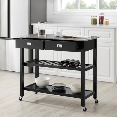 Chloe Stainless Steel Top Kitchen Island Cart - Crosley 6 Chloe Stainless Steel Top Kitchen Island Cart - Crosley - Image 6