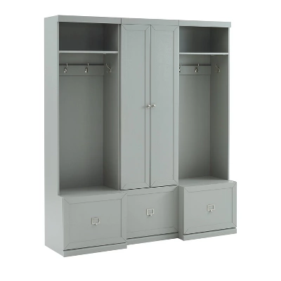 3pc Harper Entryway Set With Pantry Closet And 2 Hall Trees Gray - Crosley 4 3pc Harper Entryway Set With Pantry Closet And 2 Hall Trees Gray - Crosley - Image 4