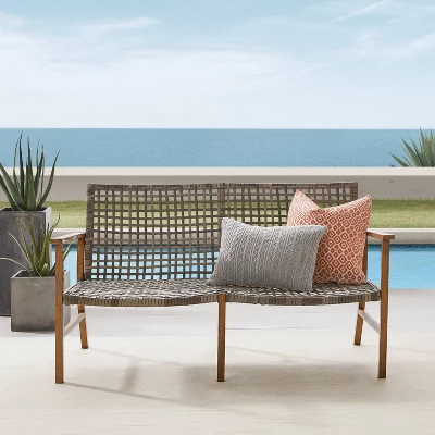 Ridley Outdoor Wicker & Metal Loveseat - Gray - Crosley 2 Ridley Outdoor Wicker & Metal Loveseat - Gray - Crosley - Image 2