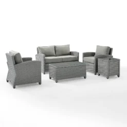 5pc Bradenton Outdoor Steel Conversation Set Gray - Crosley -Cheap Crosley Store GUEST 8383ac2d 1f23 438b b8e7 443de800a3fe