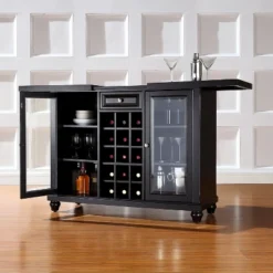 Cambridge Sliding Top Bar Wood/Black - Crosley -Cheap Crosley Store GUEST 844805a0 9b4d 45f6 a86b 7c645f56344c