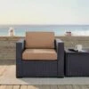Biscayne Outdoor Wicker Armchair - Mocha - Crosley